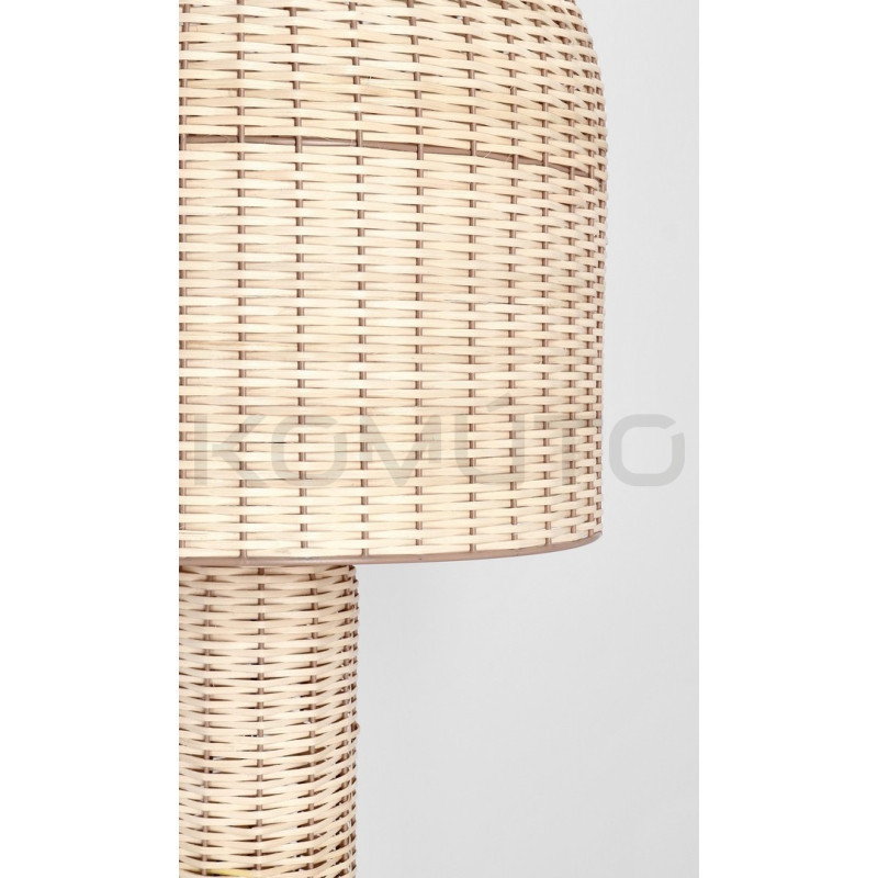 Ażurowa lampa podłogowa boho rattan SIKKIM beżowa | Komuto.pl