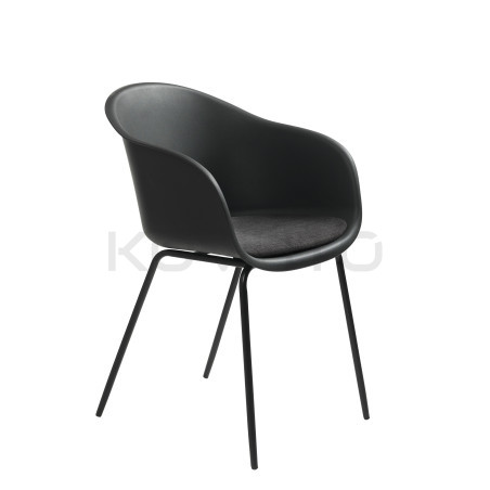 Krzesło z podłokietnikami ECMO ARM czarne z tworzywa | Komuto.pl