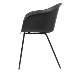 Krzesło z podłokietnikami ECMO ARM czarne z tworzywa | Komuto.pl