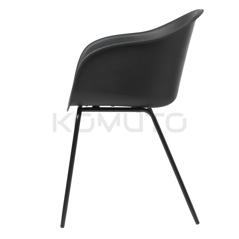 Krzesło z podłokietnikami ECMO ARM czarne z tworzywa | Komuto.pl