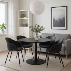 Krzesło z podłokietnikami ECMO ARM czarne z tworzywa | Komuto.pl