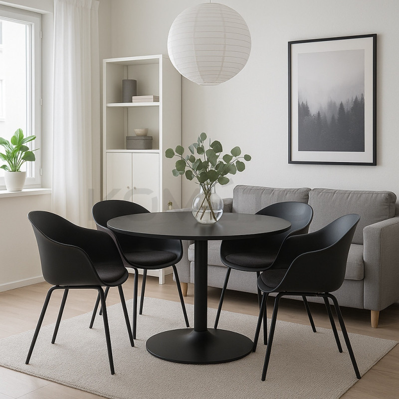 Krzesło z podłokietnikami ECMO ARM czarne z tworzywa | Komuto.pl