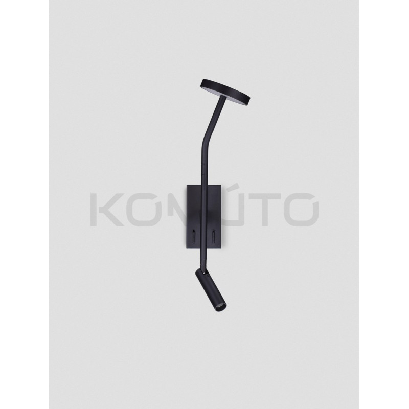 Lampa ścienna z włącznikiem czarna Liora | Komuto.pl