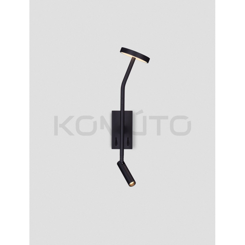 Lampa ścienna z włącznikiem czarna Liora | Komuto.pl