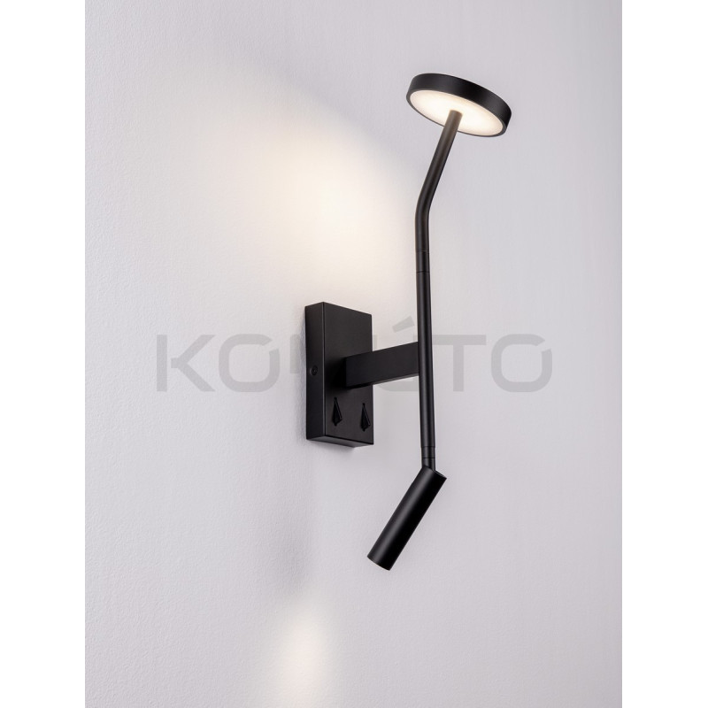 Lampa ścienna z włącznikiem czarna Liora | Komuto.pl