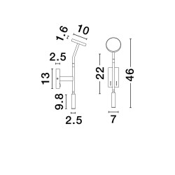 Lampa ścienna z włącznikiem czarna Liora | Komuto.pl