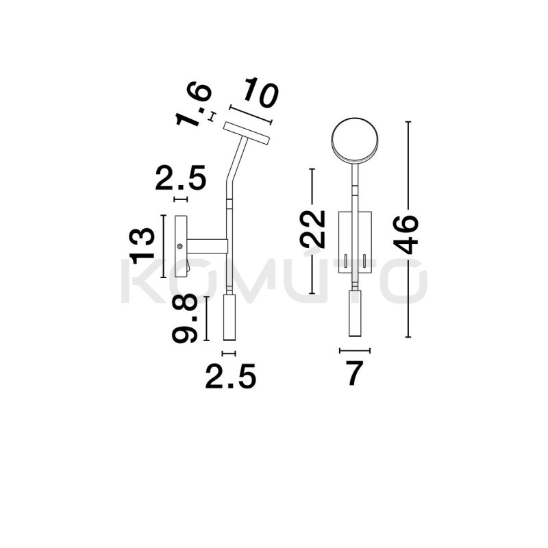 Lampa ścienna z włącznikiem czarna Liora | Komuto.pl