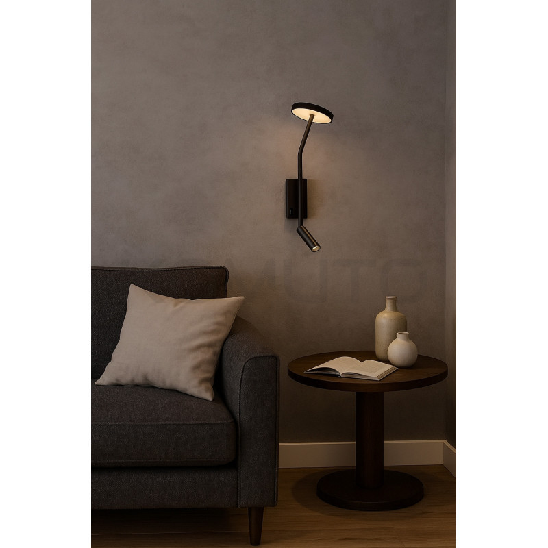 Lampa ścienna z włącznikiem czarna Liora | Komuto.pl