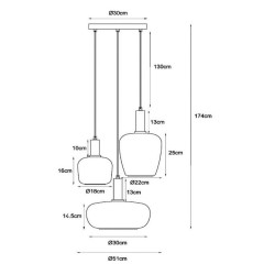 Kolorowa lampa wisząca szklana Litur 3 | Komuto.pl