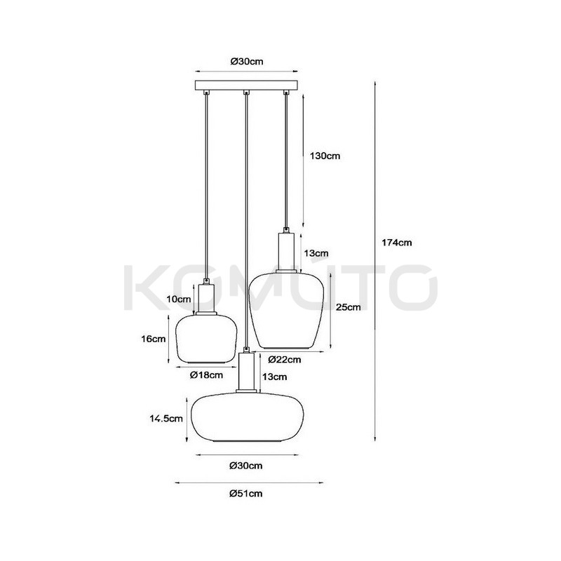 Kolorowa lampa wisząca szklana Litur 3 | Komuto.pl