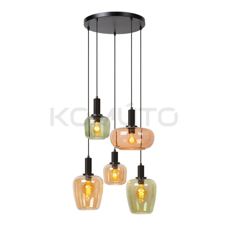 Kolorowa lampa wisząca szklana Litur 5 | Komuto.pl
