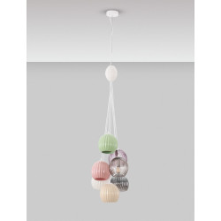Lampa wisząca z kolorowymi kloszami Farve 7 | Komuto.pl