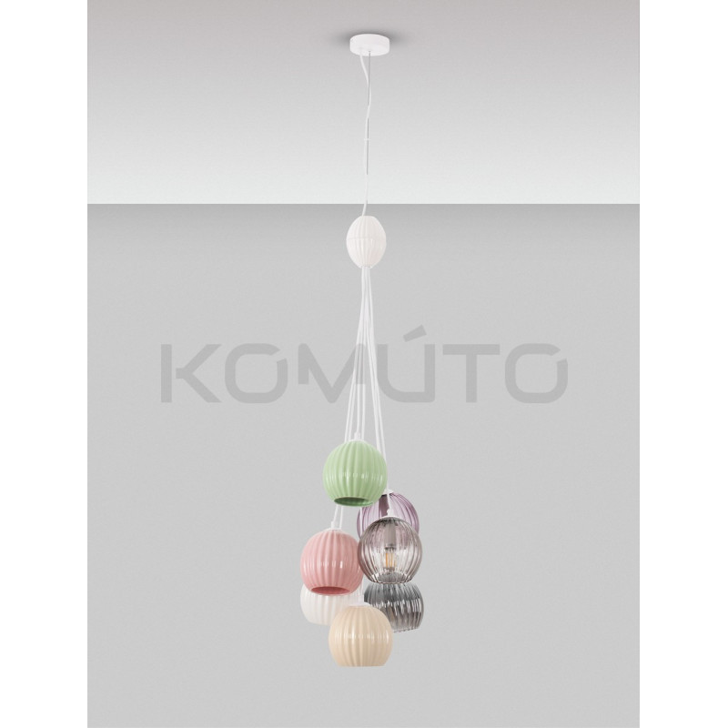 Lampa wisząca z kolorowymi kloszami Farve 7 | Komuto.pl