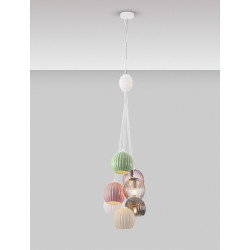 Lampa wisząca z kolorowymi kloszami Farve 7 | Komuto.pl
