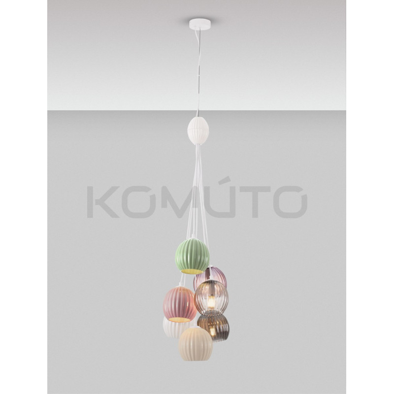 Lampa wisząca z kolorowymi kloszami Farve 7 | Komuto.pl