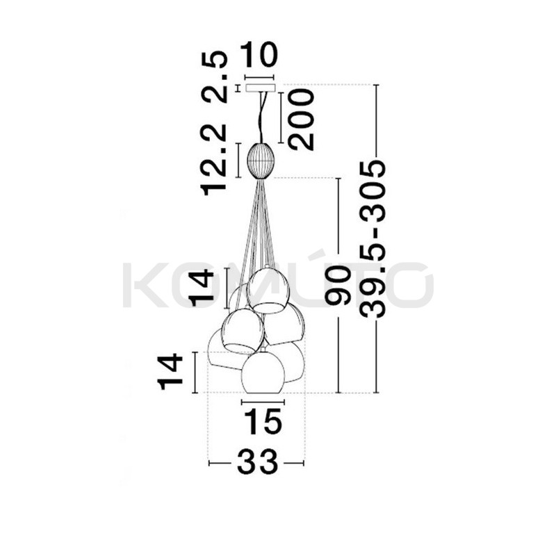 Lampa wisząca z kolorowymi kloszami Farve 7 | Komuto.pl