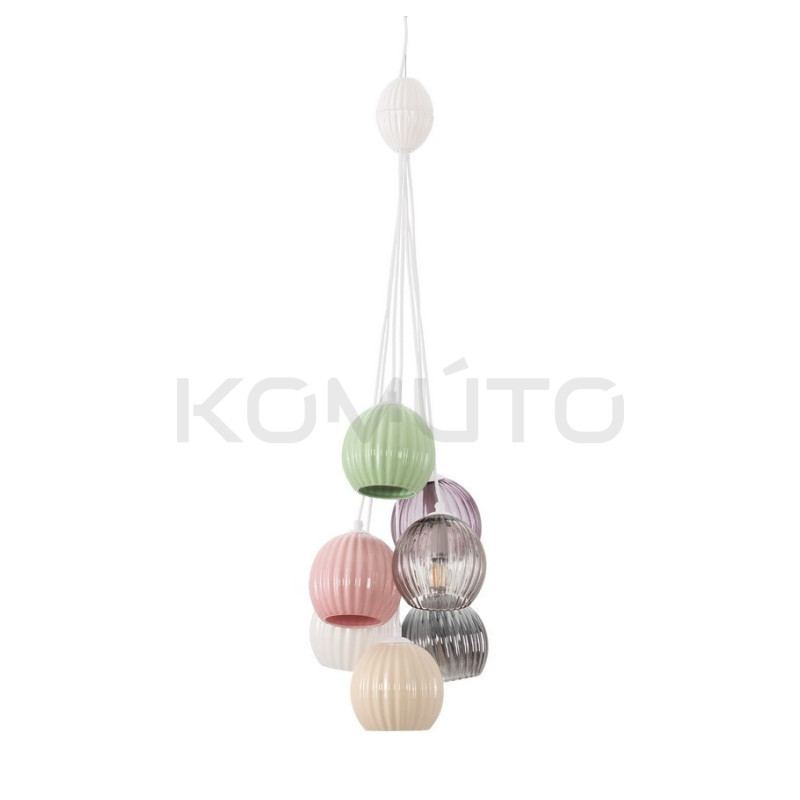 Lampa wisząca z kolorowymi kloszami Farve 7 | Komuto.pl