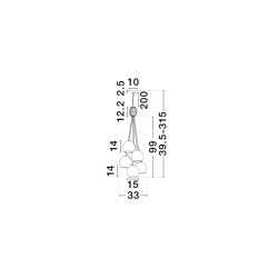 Lampa wisząca z wielokolorowymi kloszami Farve 6 | Komuto.pl