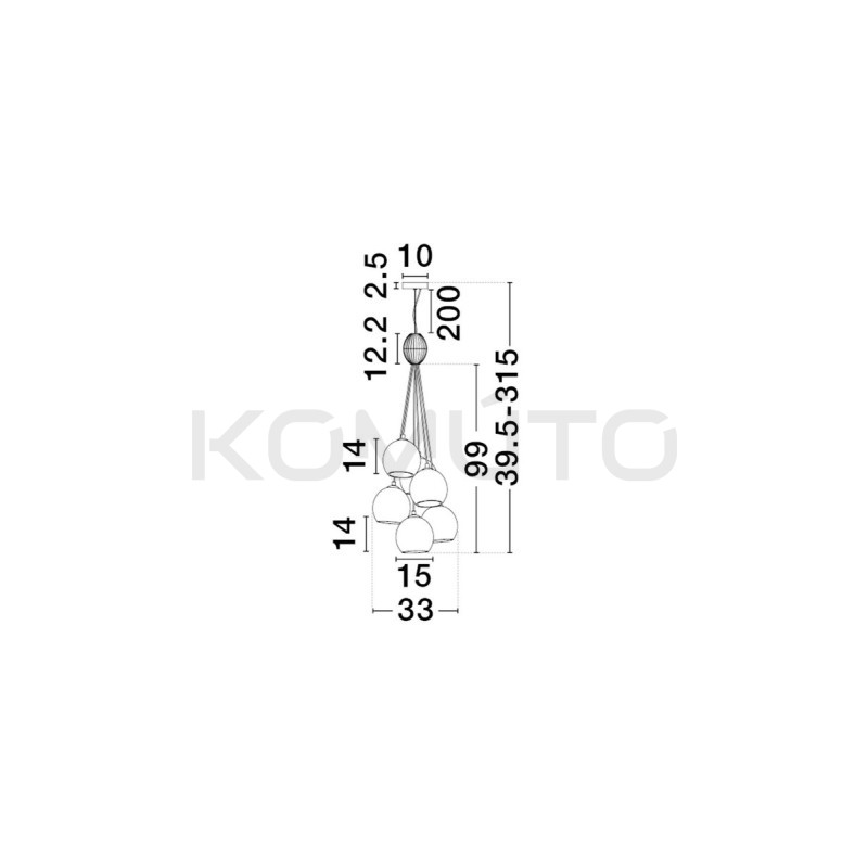 Lampa wisząca z wielokolorowymi kloszami Farve 6 | Komuto.pl