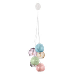 Lampa wisząca z wielokolorowymi kloszami Farve 6