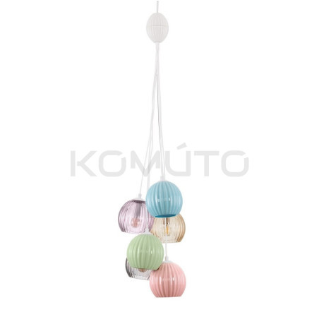 Lampa wisząca z wielokolorowymi kloszami Farve 6 | Komuto.pl