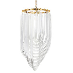 Lampa wisząca kryształowa złota glamour Wave Murano L