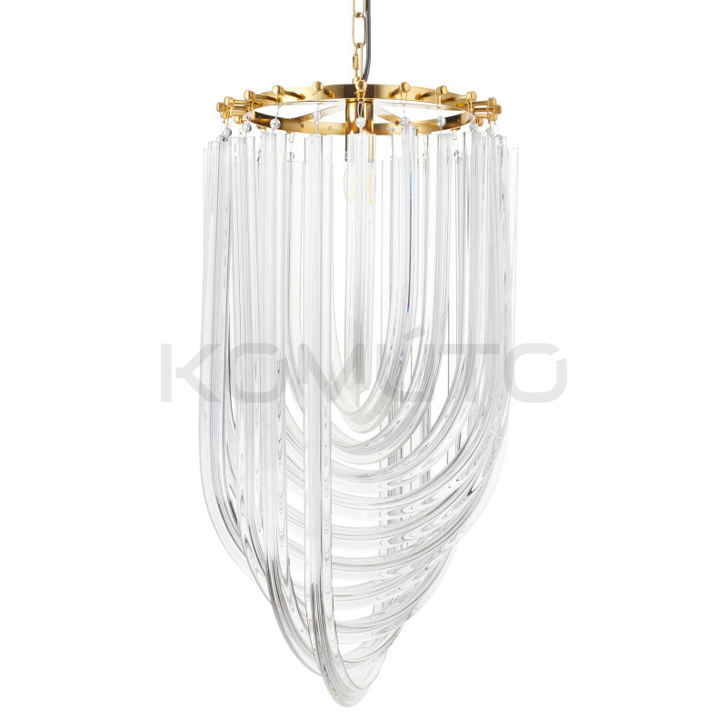Lampa wisząca kryształowa złota glamour Wave Murano L | Komuto.pl