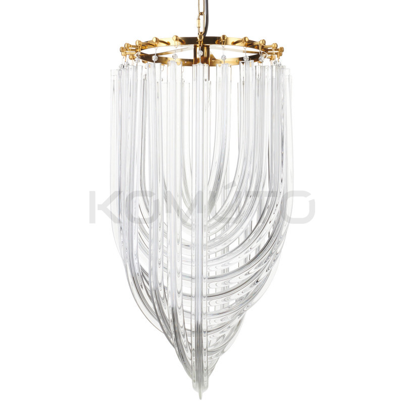 Lampa wisząca kryształowa złota glamour Wave Murano L | Komuto.pl