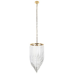 Lampa wisząca kryształowa złota glamour Wave Murano L | Komuto.pl