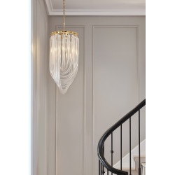 Lampa wisząca kryształowa złota glamour Wave Murano L | Komuto.pl