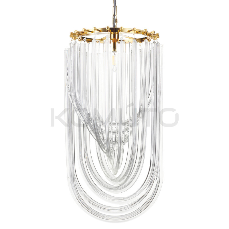 Lampa wisząca kryształowa złota Wave Murano S | Komuto.pl
