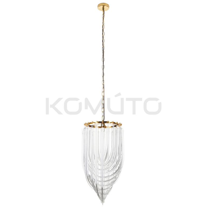 Lampa wisząca kryształowa złota Wave Murano S | Komuto.pl