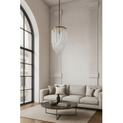 Lampa wisząca kryształowa złota Wave Murano S | Komuto.pl