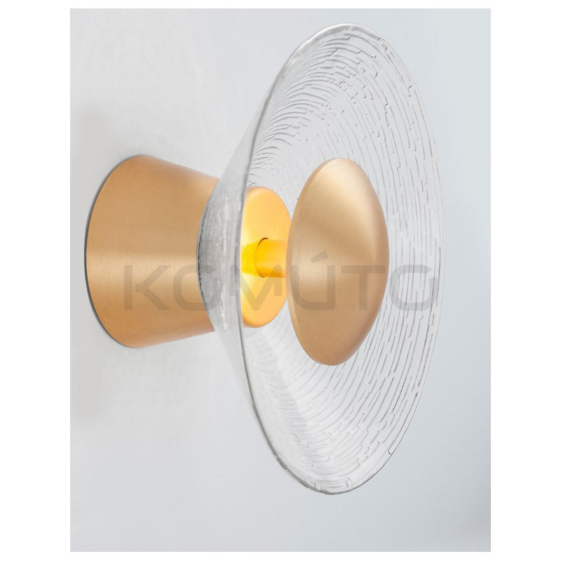 Szklany kinkiet okrągły złoty Onil 20 w stylu glamour | Komuto.pl