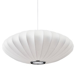 Lampa wisząca SILK FLAT biała 60 pokryta jedwabiem