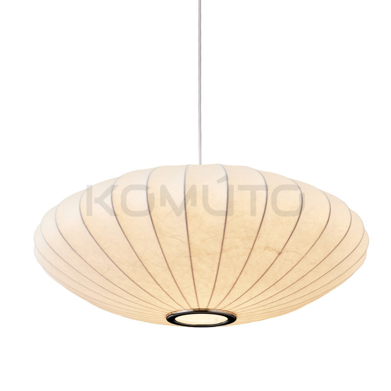 Lampa SILK FLAT 60 cm – materiałowy klosz w stylu japandi Lampa SILK FLAT 60 cm – materiałowy klosz w stylu japandi