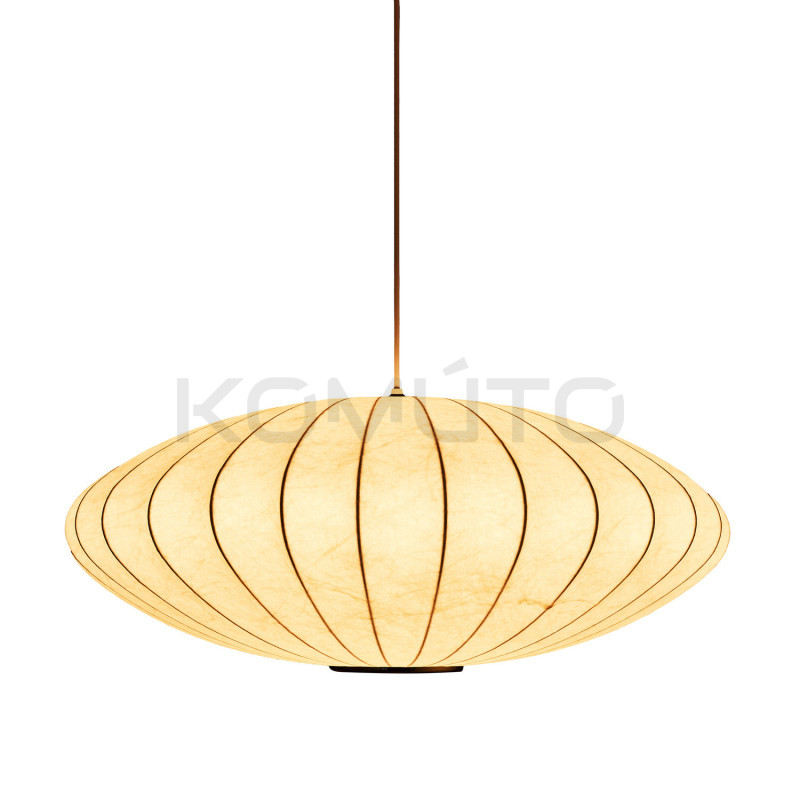 Lampa SILK FLAT 60 cm – materiałowy klosz w stylu japandi Lampa SILK FLAT 60 cm – materiałowy klosz w stylu japandi