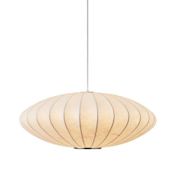 Lampa SILK FLAT 60 cm – materiałowy klosz w stylu japandi Lampa SILK FLAT 60 cm – materiałowy klosz w stylu japandi