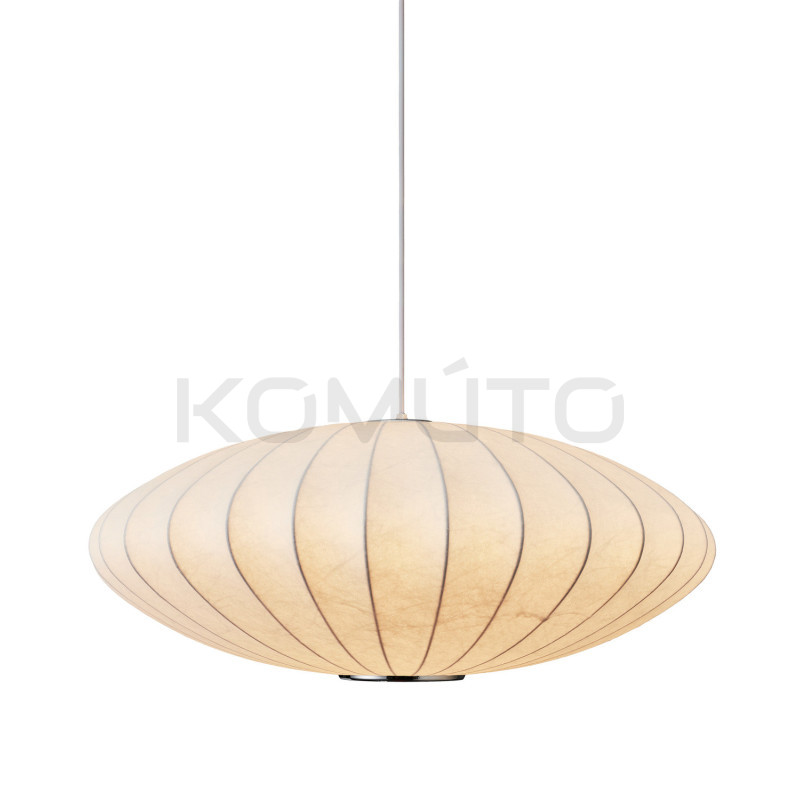 Lampa SILK FLAT 60 cm – materiałowy klosz w stylu japandi Lampa SILK FLAT 60 cm – materiałowy klosz w stylu japandi