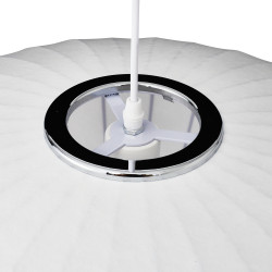 Lampa SILK FLAT 60 cm – materiałowy klosz w stylu japandi Lampa SILK FLAT 60 cm – materiałowy klosz w stylu japandi