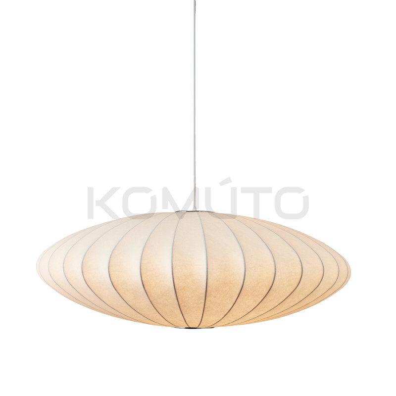 Lampa SILK FLAT 60 cm – materiałowy klosz w stylu japandi Lampa SILK FLAT 60 cm – materiałowy klosz w stylu japandi