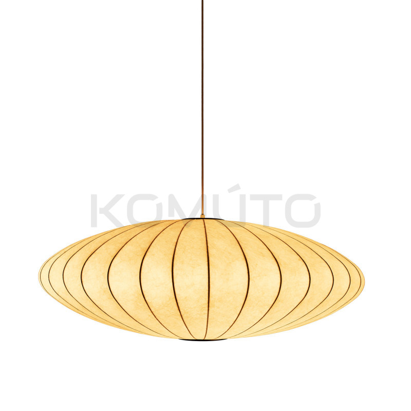 Lampa SILK FLAT 60 cm – materiałowy klosz w stylu japandi Lampa SILK FLAT 60 cm – materiałowy klosz w stylu japandi