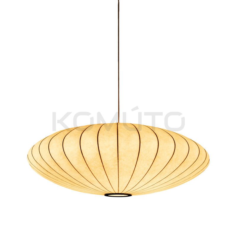 Lampa SILK FLAT 60 cm – materiałowy klosz w stylu japandi Lampa SILK FLAT 60 cm – materiałowy klosz w stylu japandi