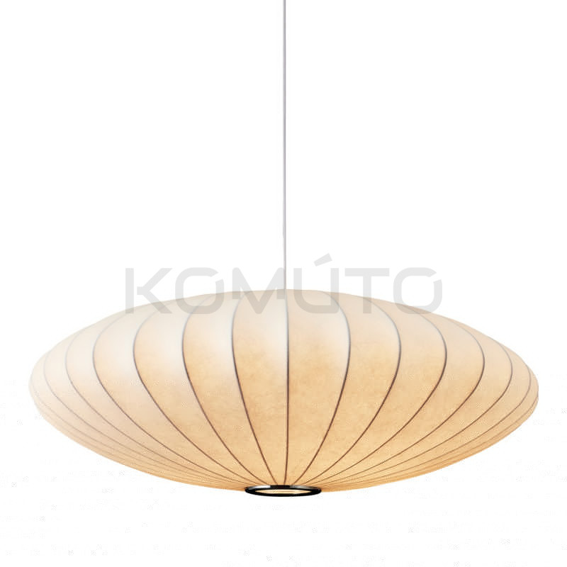 Lampa SILK FLAT 60 cm – materiałowy klosz w stylu japandi Lampa SILK FLAT 60 cm – materiałowy klosz w stylu japandi