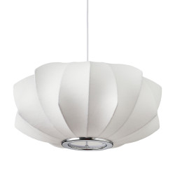 Lampa wisząca SILK V-shape biała 45 pokryta jedwabiem