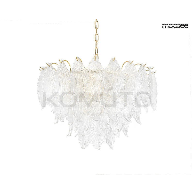 Szklana lampa wisząca CLARA 60 złota – rzeźba światła