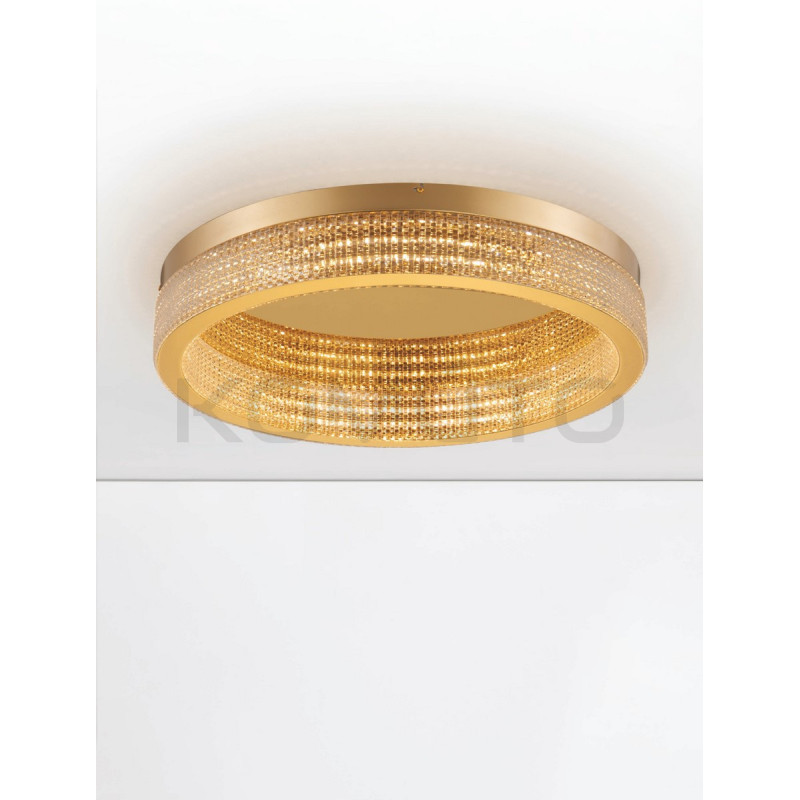 Plafon Meryl 60 – artystyczny plafon LED w złotym wykończeniu