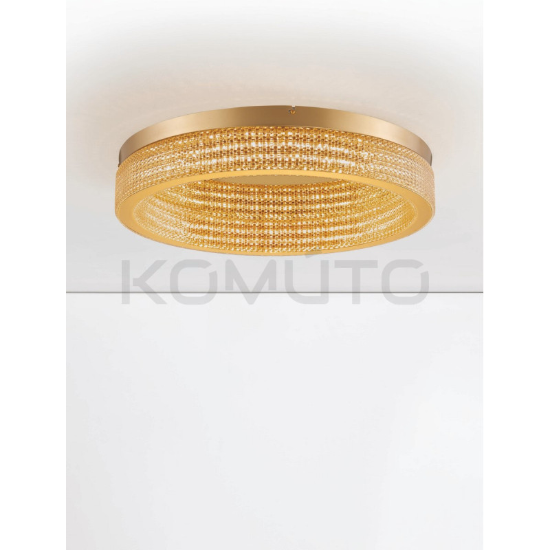 Plafon Meryl 60 – artystyczny plafon LED w złotym wykończeniu