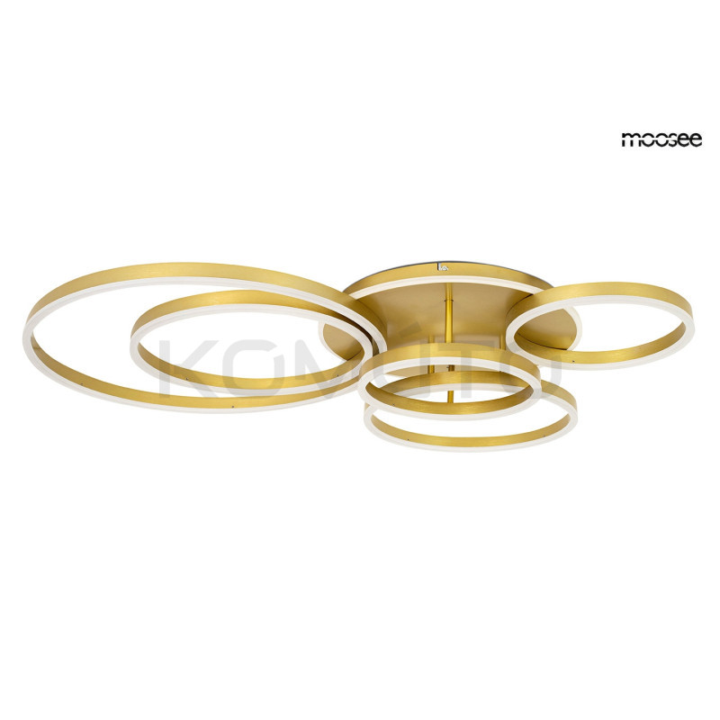 Plafon RINGS 6 złota – trend w nowoczesnym wnętrzu | Komuto