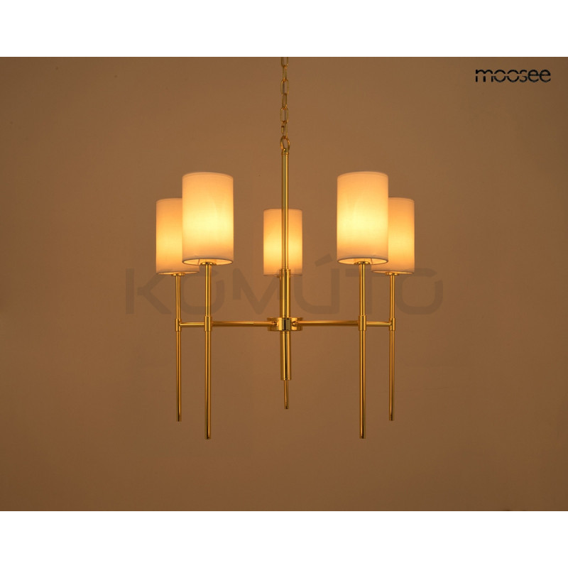 Lampa wisząca IMPERIO 5 złota – elegancja i wyjątkowy nastrój